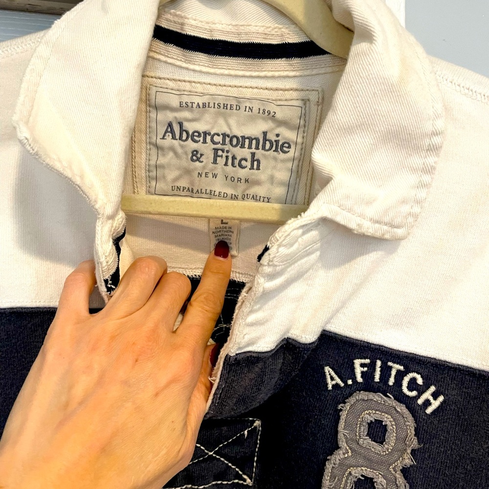Abercrombie & Fitch Number 8 Rugby Polo Shirt long sleeve